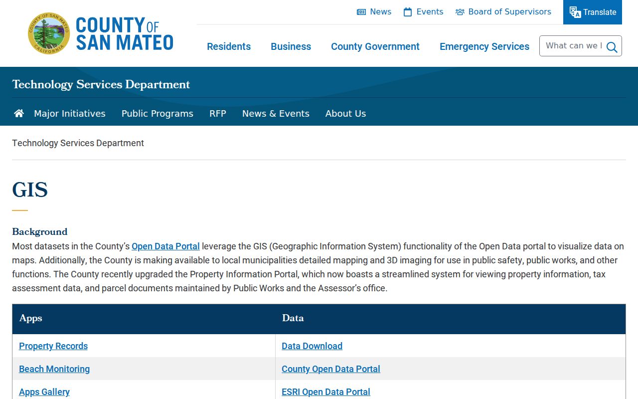 Redwood City street directory San Mateo County GIS parcel gateway