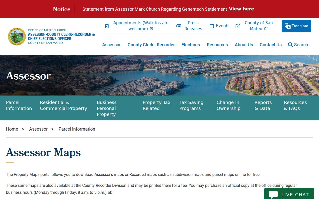 Redwood City street directory Assessor address and parcel map search